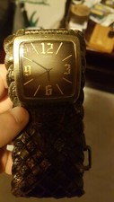 Guess orologio uomo cinturino bracciale pelle intrecciata. VINTAGE