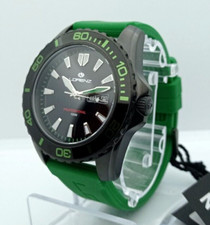 OROLOGIO DIVER LORENZ UOMO, CALENDARIO DAY DATE,QUADRANTE NERO, CINTURINO GOMMA