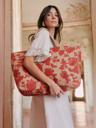 Sezane jute large tote red - tote,