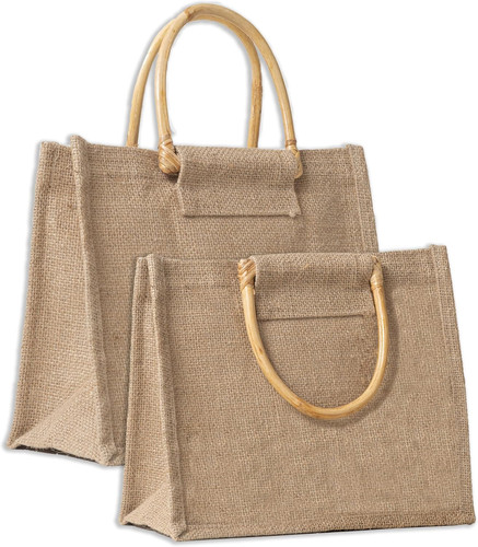 Borsa juta naturale con - borsa,