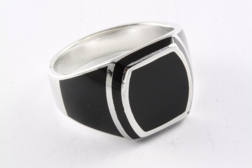 Massiccio anello uomo nero - anello,