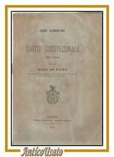 CORSO ELEMENTARE DI DIRITTO COSTITUZIONALE di Mario De Mauro 1881 libro antico