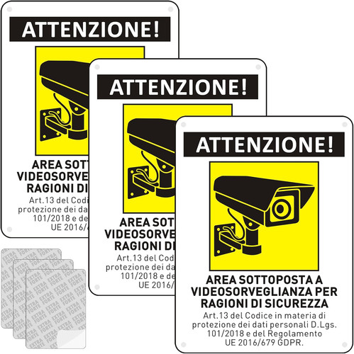 Cartello area videosorvegliata - cartello,