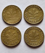 Lotto 10 monete Pfennig 1949