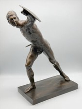 ❗️XXL Nudo Bronzo Grand Tour Gladiatore Borghese Combattente 61cm Antico Ottime Condizioni ❗️