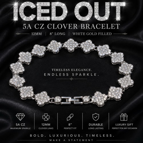 Catena trifoglio iced out - trifoglio,