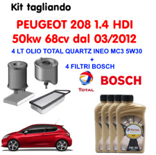 KIT TAGLIANDO PEUGEOT 208 1.4 HDI 50KW 68CV+OLIO TOTAL QUARTZ INEO 5W30 