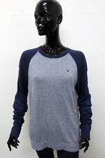 Maglione HOLLISTER Donna Taglia XL Maglia Cotone Sweatshirt Sweater Logo Woman