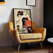 Poster geisha giapponese con