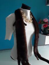 Collo visone doppio stola ,sciarpa colore marrone scuro, lunghezza 170 cm.