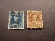 Scott# 709 & 710, 1932, francobollo bicentenario Washington da 4 e 5 centesimi, usato