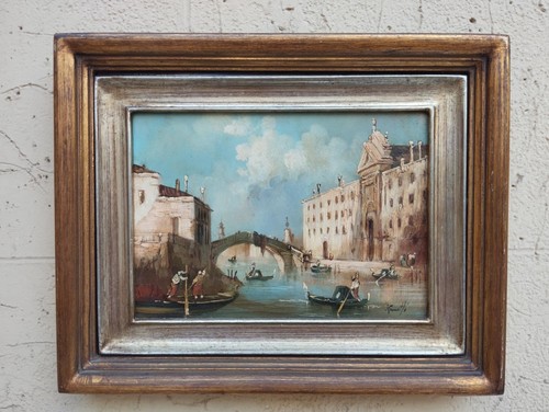 Antico quadro dipinto - antico, laguna