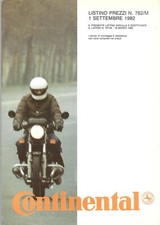 Continental  Pneumatici 1982 Depliant Listino Prezzi per Karts Moto Enduro Cross