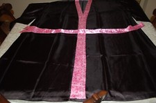 Vestaglia donna a Kimono, Nera con mostra rosa, Vedi misure, Usata