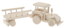Trattore con rimorchio in legno decoupage – giocattolo bimbi