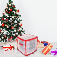  1pz Scatola Regalo di Natale Pieghevole Casa Portaoggetti Trasparente