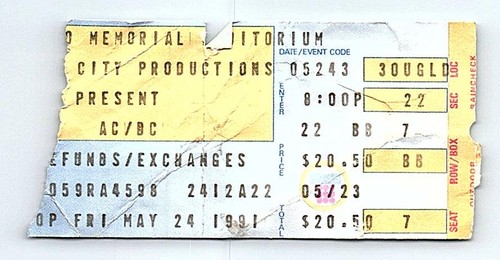 Biglietto concerto stub - concerto, ac/dc