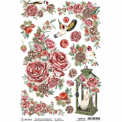 Carta riso frozen roses - carta, di