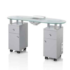 Tavolo con aspiratore in vetro