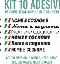 Kit 10 adesivi decal nome