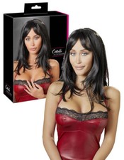 Parrucca sintetica nera lunga