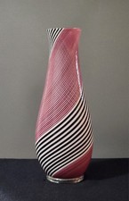 1950's DINO MARTENS AURELIANO TOSO STRIPED GLASS VASE 13.5"x5"