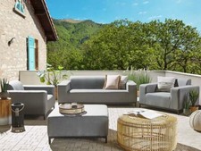 Design Lounge Mobili da Giardino Divano Grigio Nero Terrazza Soggiorno Balcone