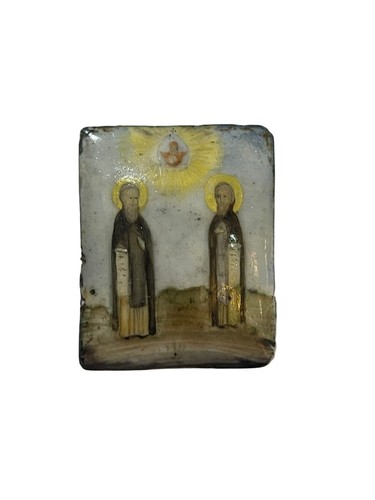 Icona smaltata russa - icona, santi