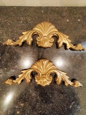 ANTICA COPPIA DI FREGI OTTONE X ABBELLIMENTO MOBILI ED ELEMENTI VARI PARETI ECC.