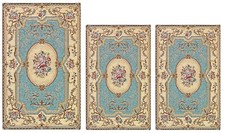 TRIS CAMERA DA LETTO SCENDILETTO 3 TAPPETI CINIGLIA CLASSICO ROSONE AZZURRO