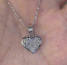 Ciondolo cuore tondo diamante