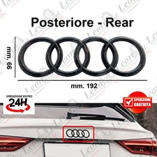 Stemma logo anelli Posteriore per Audi Nero Lucido Q2 Q3 F3 A1 8X A3 8P 8V A4 B9