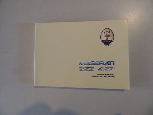 Maserati 222 422 owners manual - 222,