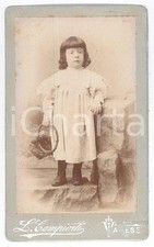 1880 ca. VARESE - Ritratto di bambina con cestino in mano - Foto CAMPIOTTI - CDV