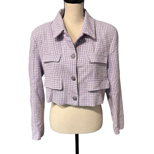 Giacca zara viola bianca - giacca,