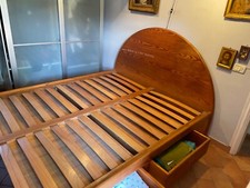 Letto matrimoniale legno massello 3,5 cm spessore, artigianale ecologico 180x210