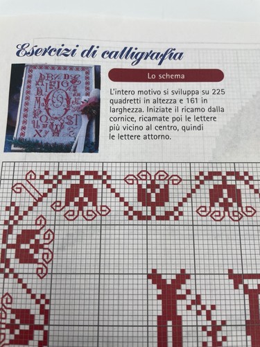 Schema punto croce - , calligrafia
