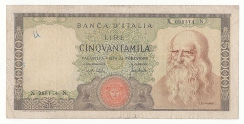 50000 lire leonardo decr - ,