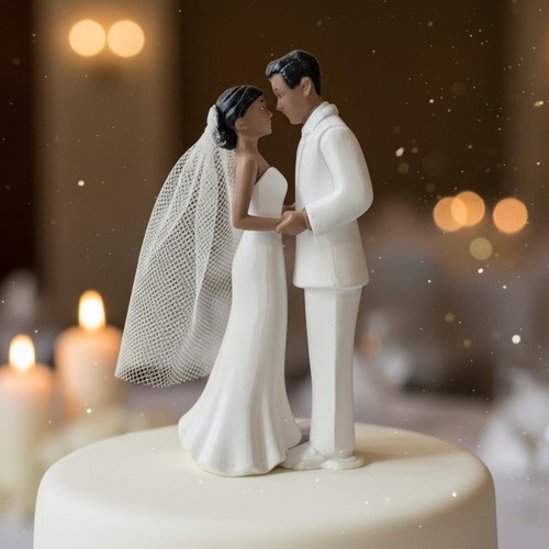 Cake topper sposi velo - velo, rete