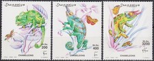 Somalie 2001 Caméléon Reptiles Animaux Faune En danger Faune 3v set MNH