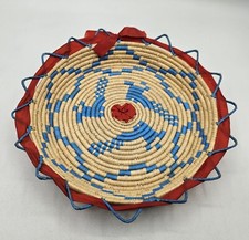 CESTO SARDO ARTIGIANALE VINTAGE RAFIA INTRECCIATA A MANO