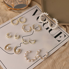 Orecchini donna perle doppio