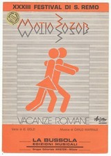 Spartito MATIA BAZAR Vacanze romane Festival di Sanremo 1983 - sheet music