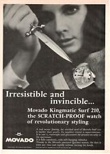 MOVADO Orologio KINGMATIC SURF 210 1969 Pubblicità 1 pagina originale