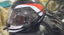 Scorpion EXO-1400 Casco Moto Integrale Air Carbon Solid - L Bianco-bleu-arancion
