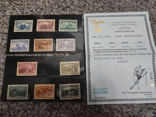 Set prova targa 1893 columbian - prova,