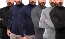 Pack 5 Maglie da uomo mod. Robert VKA28 interno felpato slim fit a mezzo collo