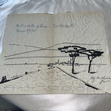 GIORGIO DE CHIRICO disegno su carta-Via Appia-Mostra Pittura Via Margutta 8/5/55