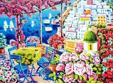 A.Faccincani  Positano  - Serigr. polim.su tela cm. 60x80