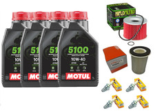 KIT TAGLIANDO YAMAHA FZX 750 1986-1998 MOTUL 5100 10W40 FILTRO OLIO ARIA CANDELE